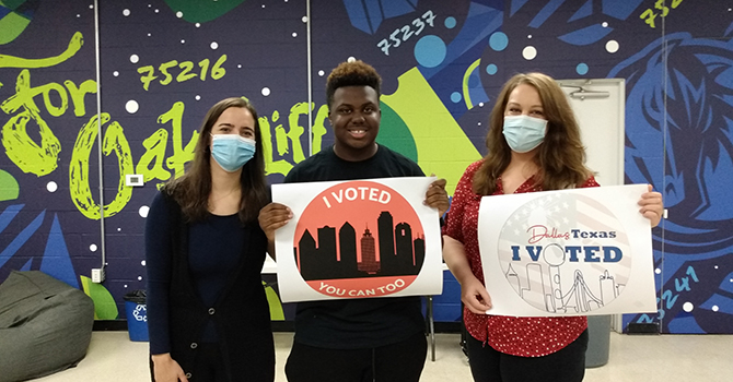 Local residents create new ‘I Voted’ stickers for Dallas County voters