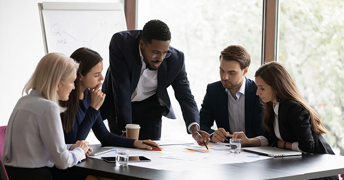 man in business meeting